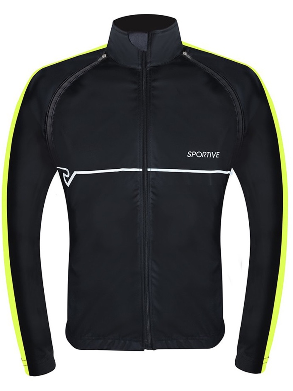 Proviz Black Convertible Cycling Jacket with Neon Yellow Trim, large, NWT